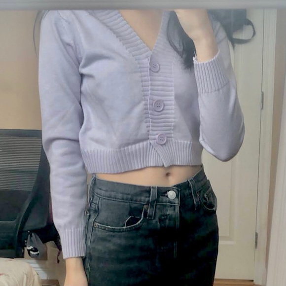 Yesstyle Cropped Purple Cardigan - Picture 2 of 2
